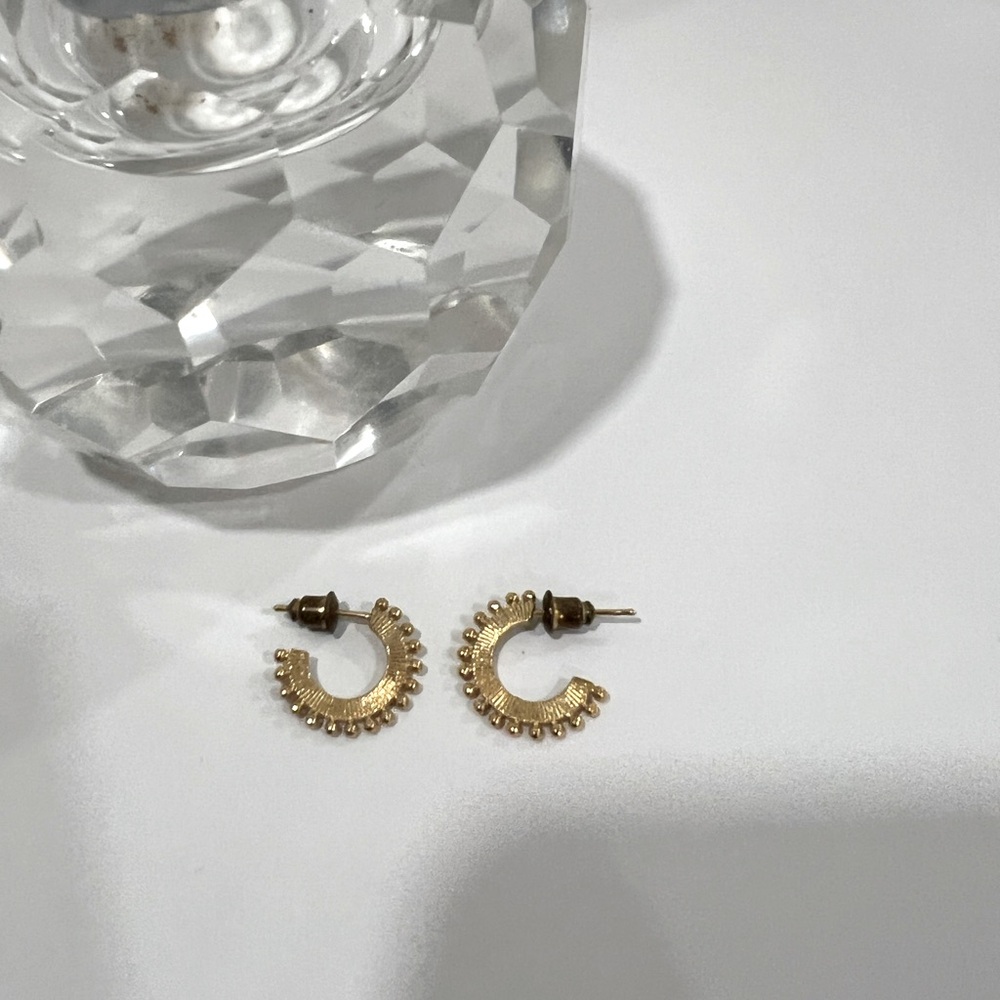 South moon under earrings hoop with balls